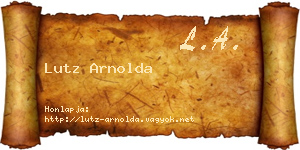 Lutz Arnolda névjegykártya